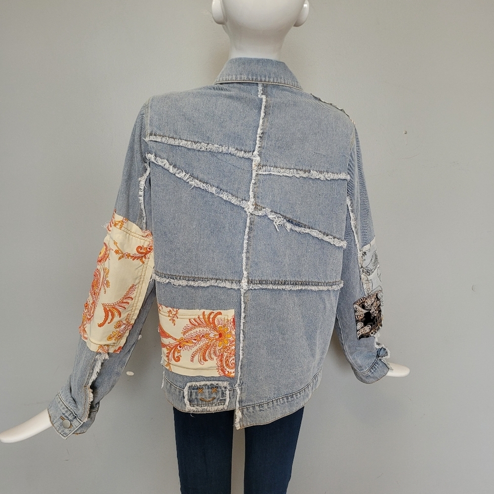 POL Patchwork Denim Jacket, VGUC, Size M - Picture 4 of 7